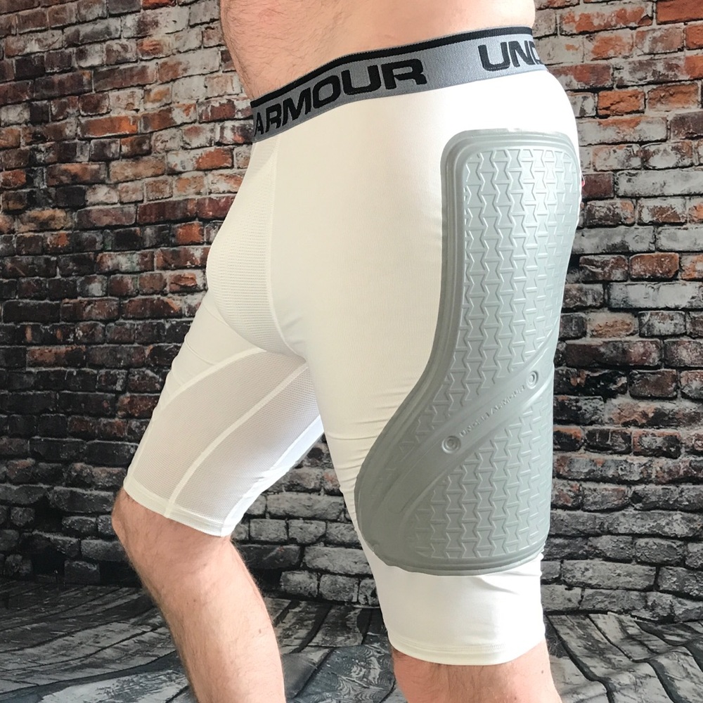 Men’s Under Armour White Compression Shorts LARGE - Picture 7 of 8